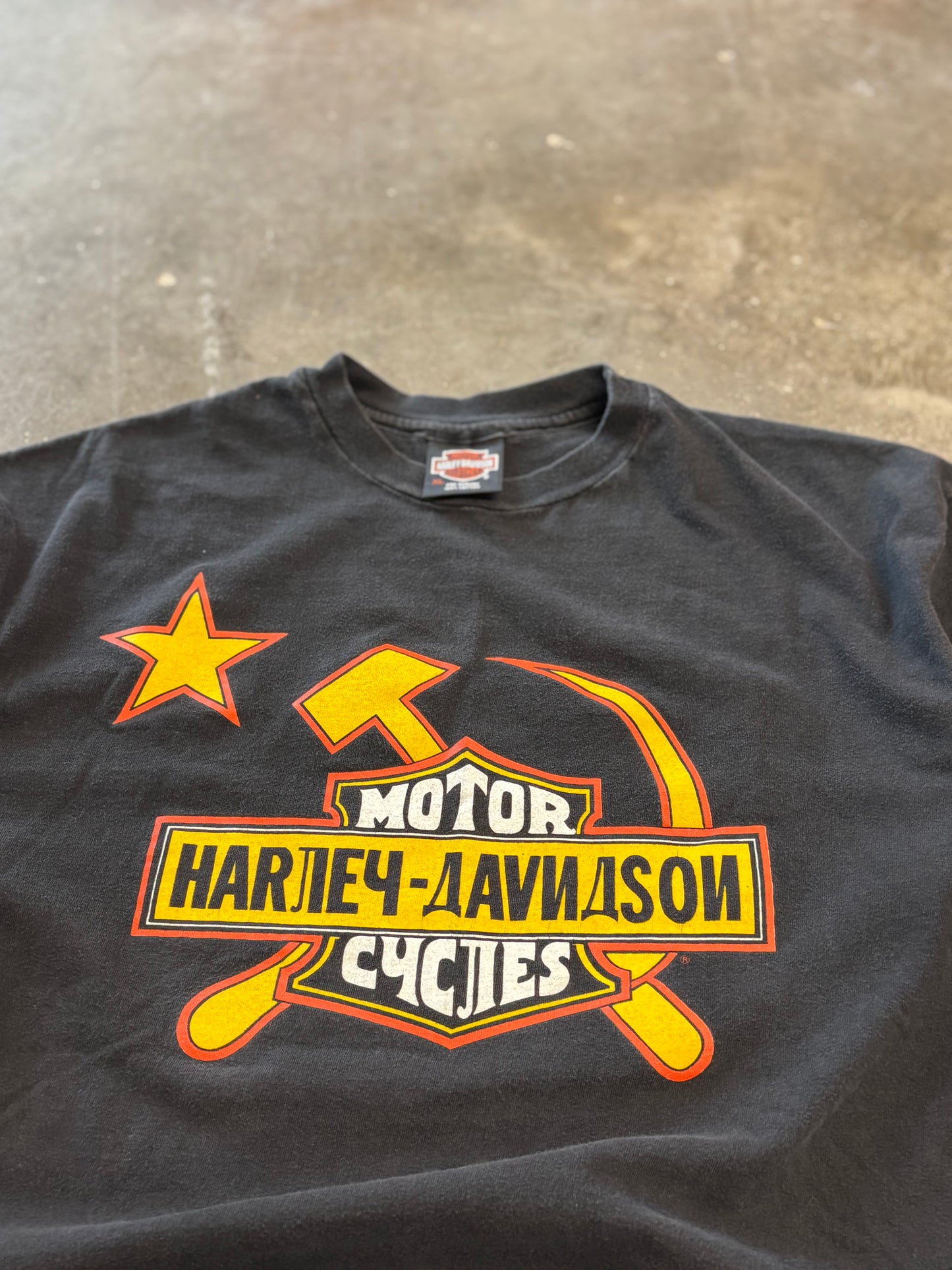 Vintage Harley Davidson Hammer and sickle Russia shirt xl
