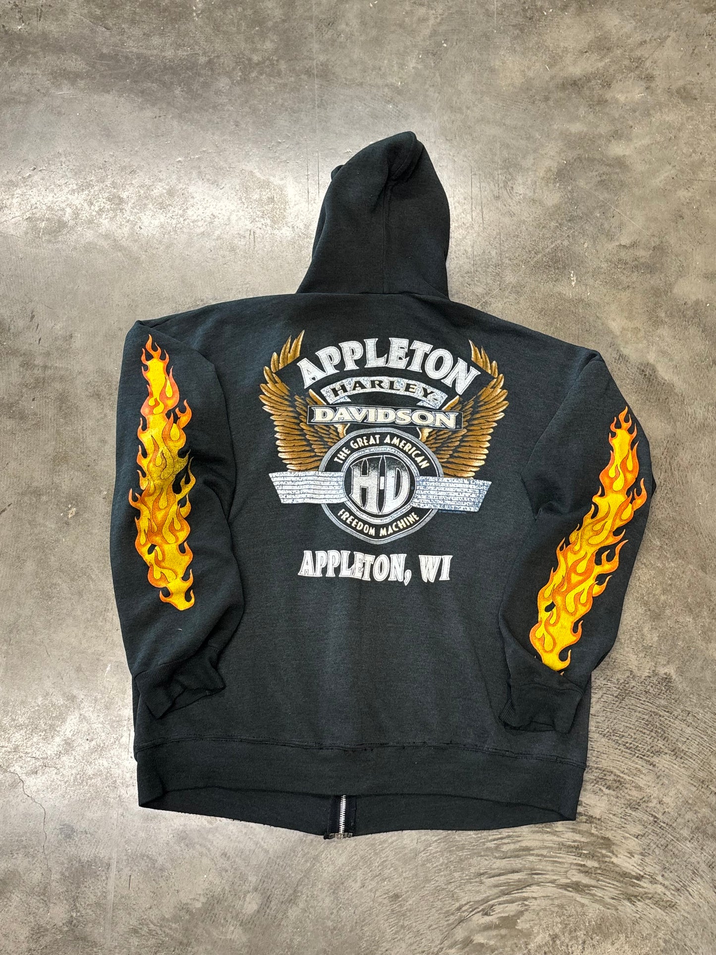 Vintage Harley Davidson Inferno Flame hoodie size xxl