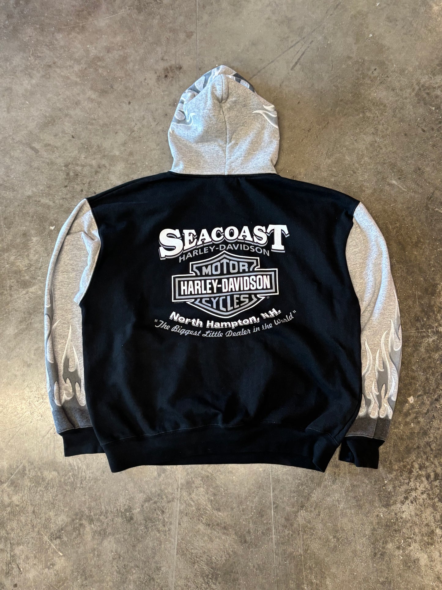 Vintage Harley Davidson Grey Flame hoodie size large