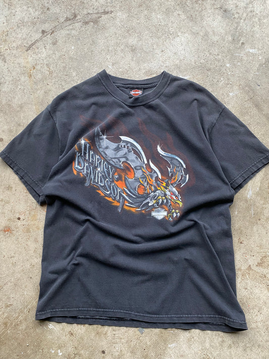 Vintage Harley Davidson Flaming Chrome Eagle shirt Size large