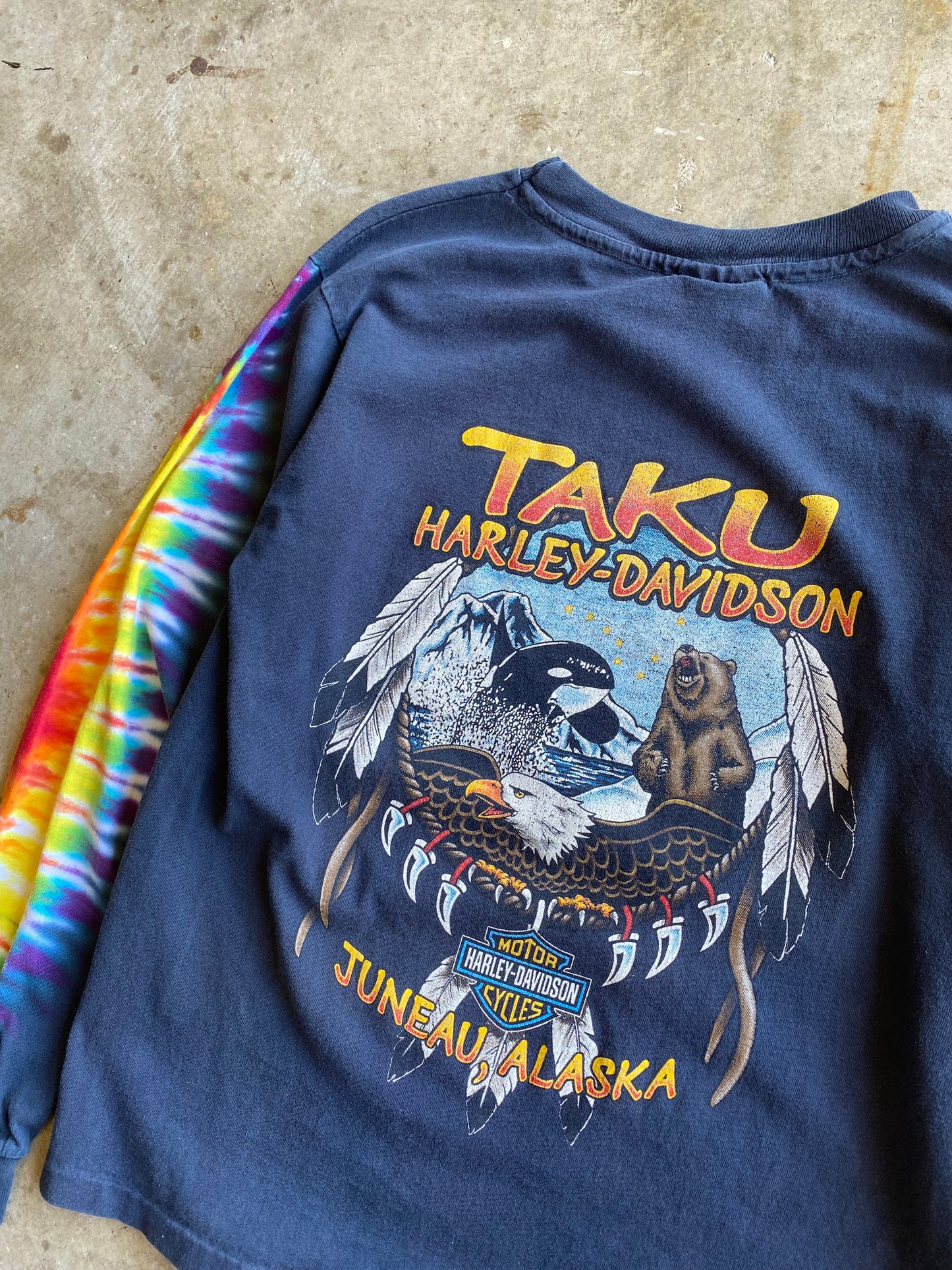 Vintage Harley Davidson Rainbow long sleeve shirt size medium