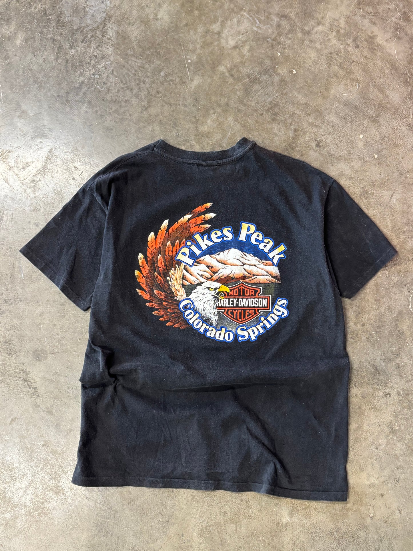 Vintage Harley Davidson V Twin blue flame long sleeve size xl