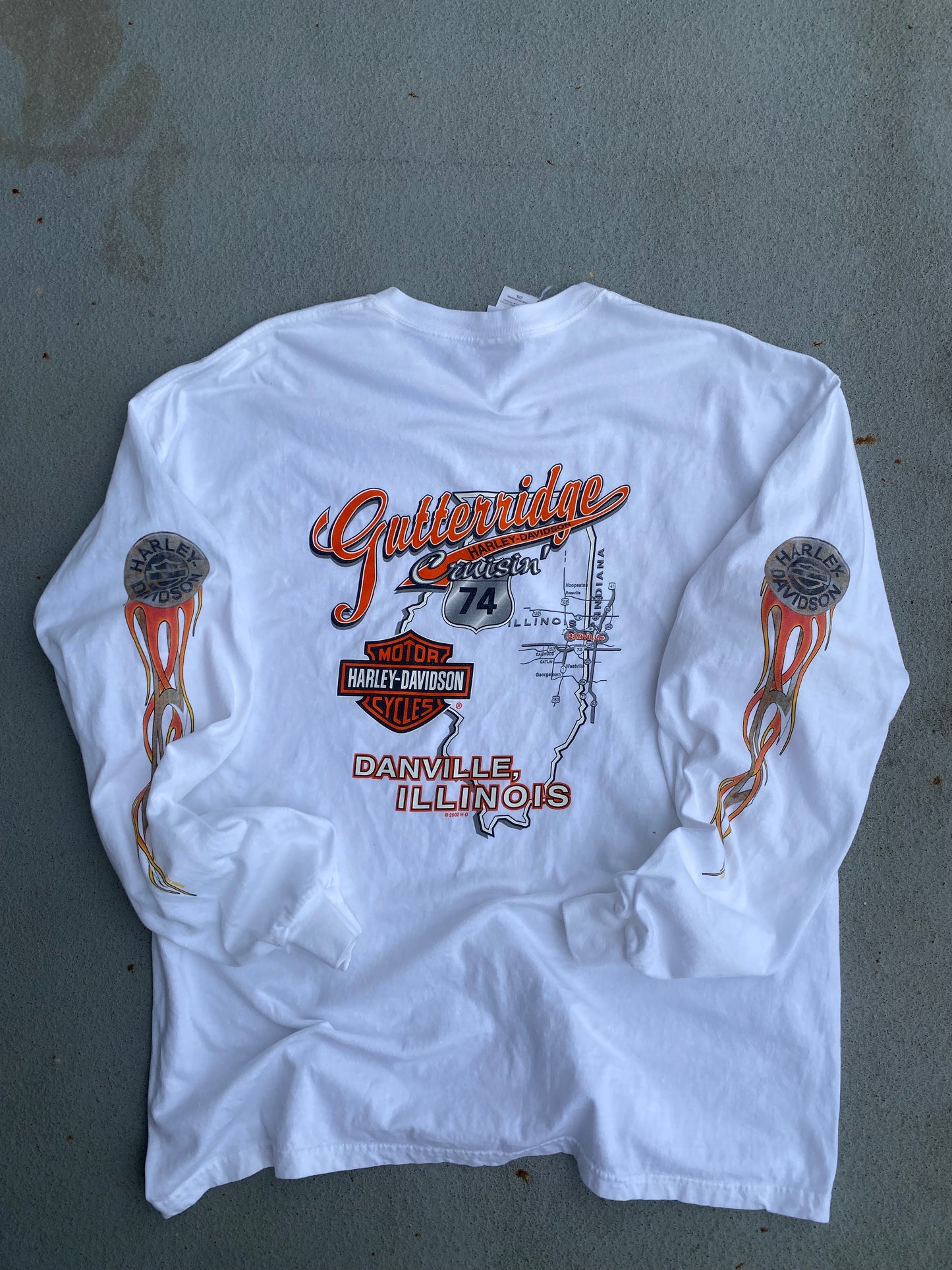 Vintage Harley Davidson white flame long sleeve Size XXL