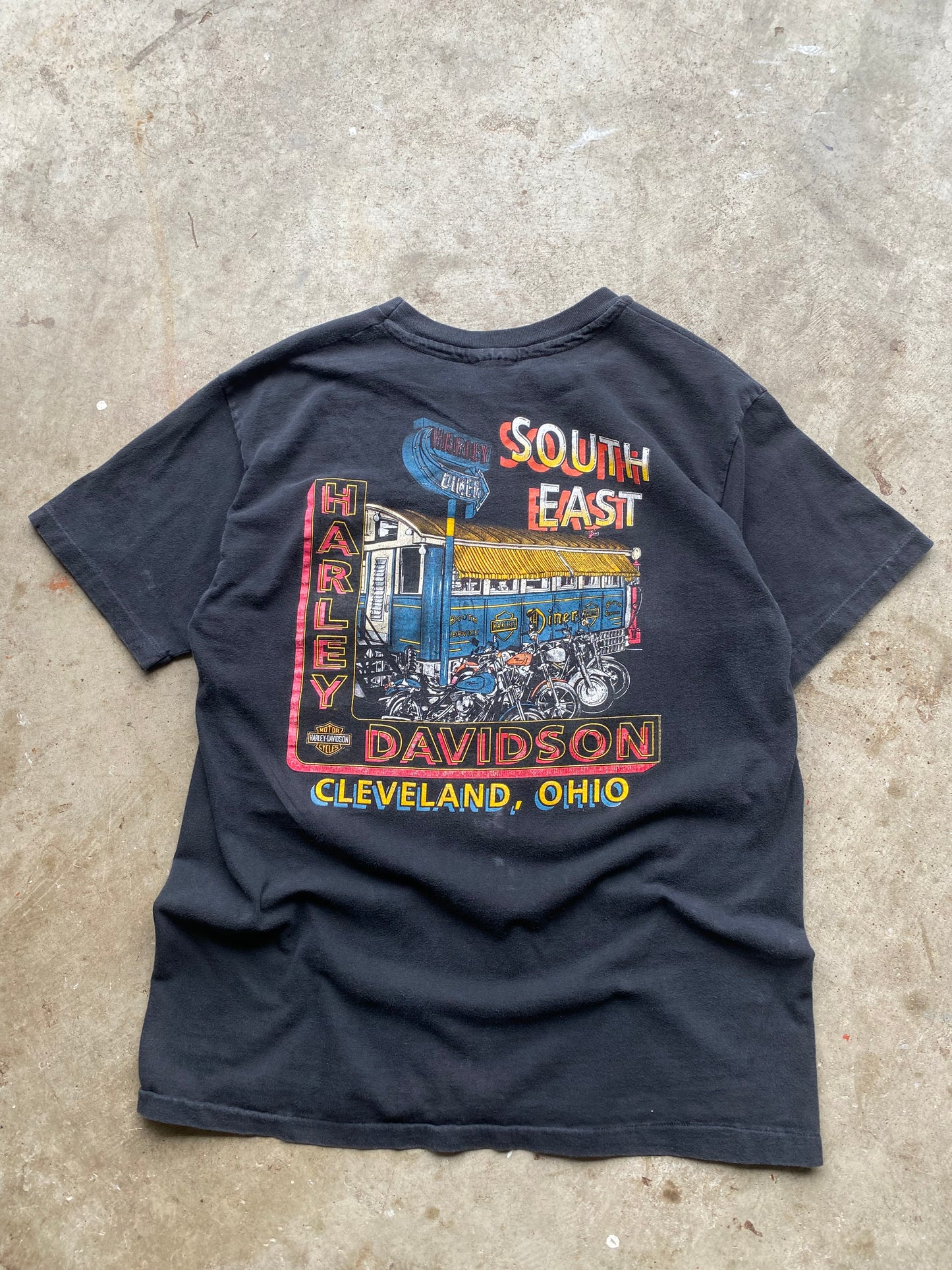 Vintage Harley Davidson Blue Flame shirt size large