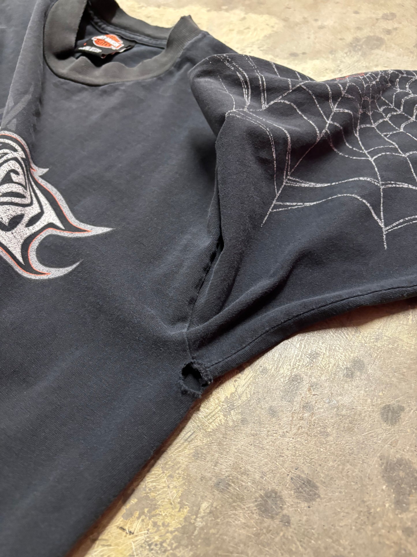 Vintage Harley Davidson Spider Web long sleeve shirt size large