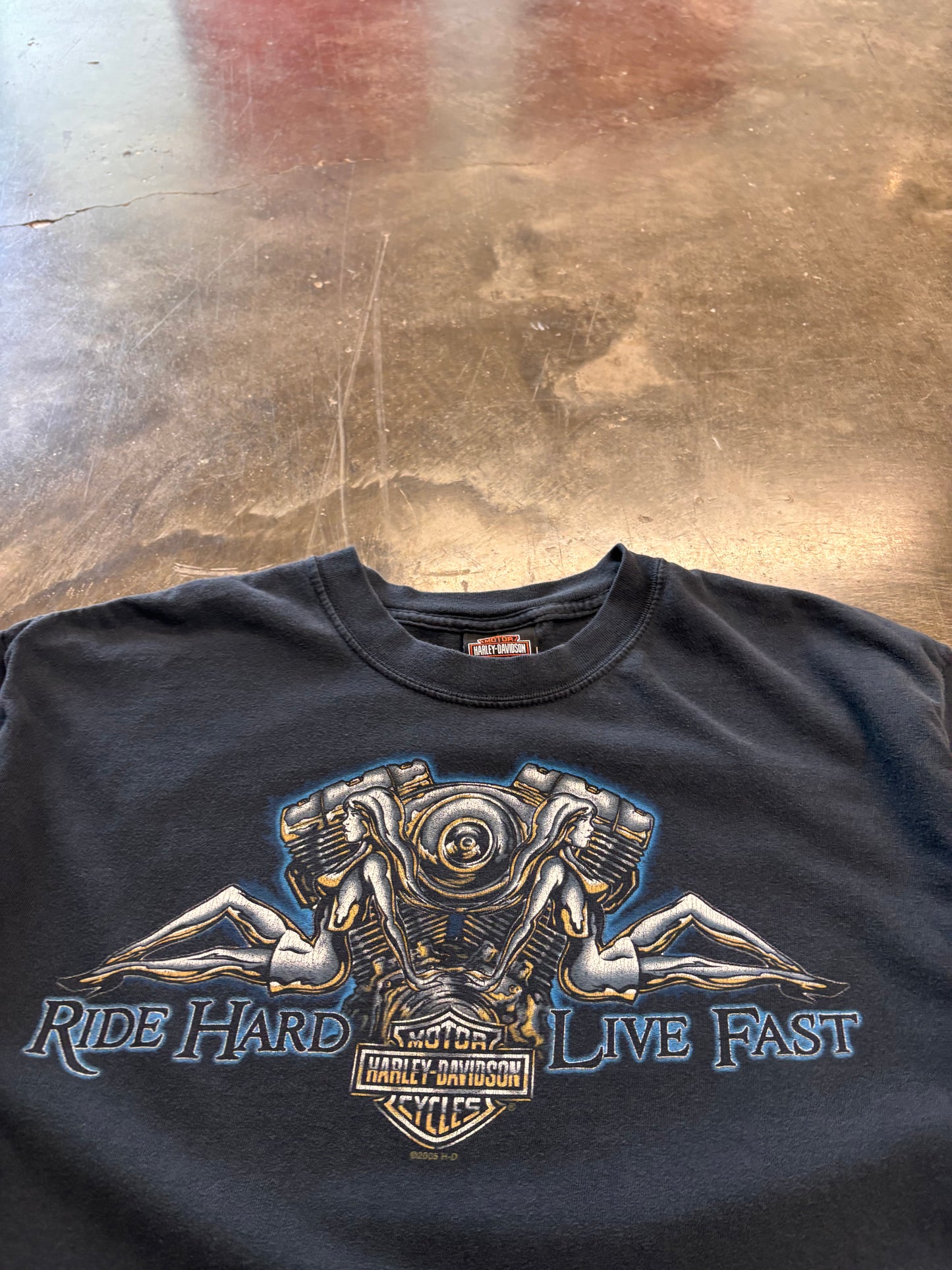 Vintage Harley Davidson Ride Hard live fast shirt size large