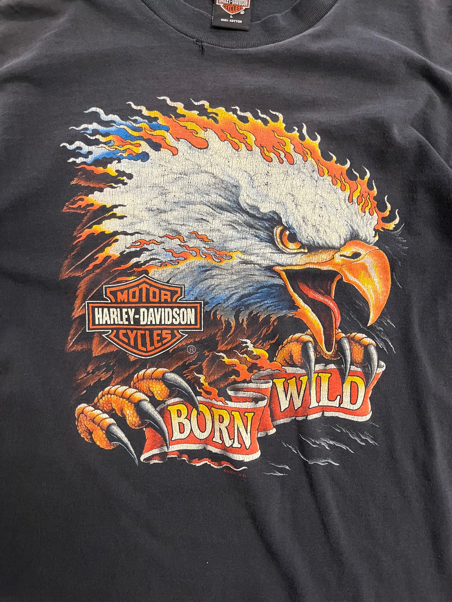 Vintage Harley Davidson Flaming Eagle shirt size large