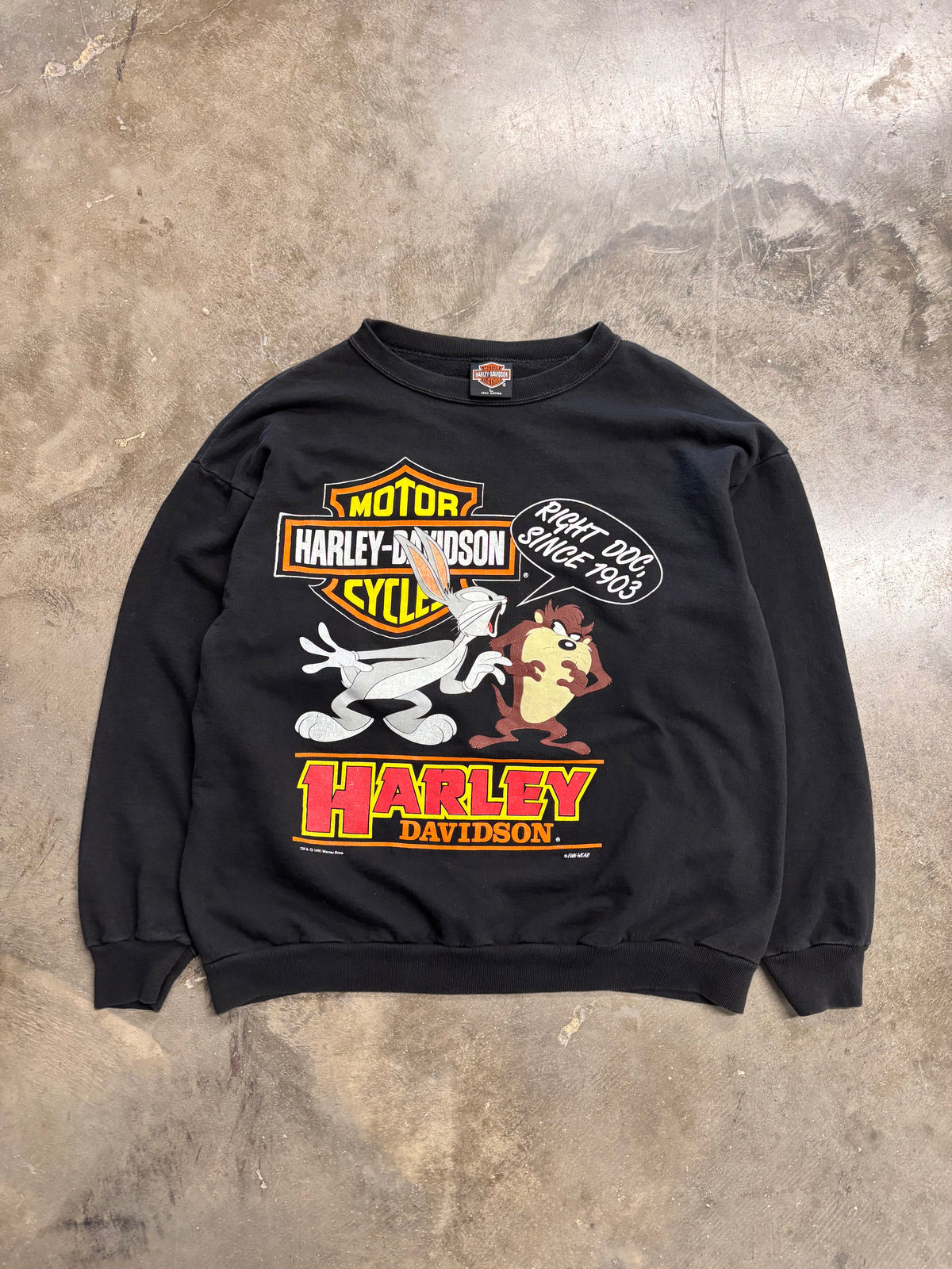 Vintage Harley Davidson looney tunes sweatshirt size large