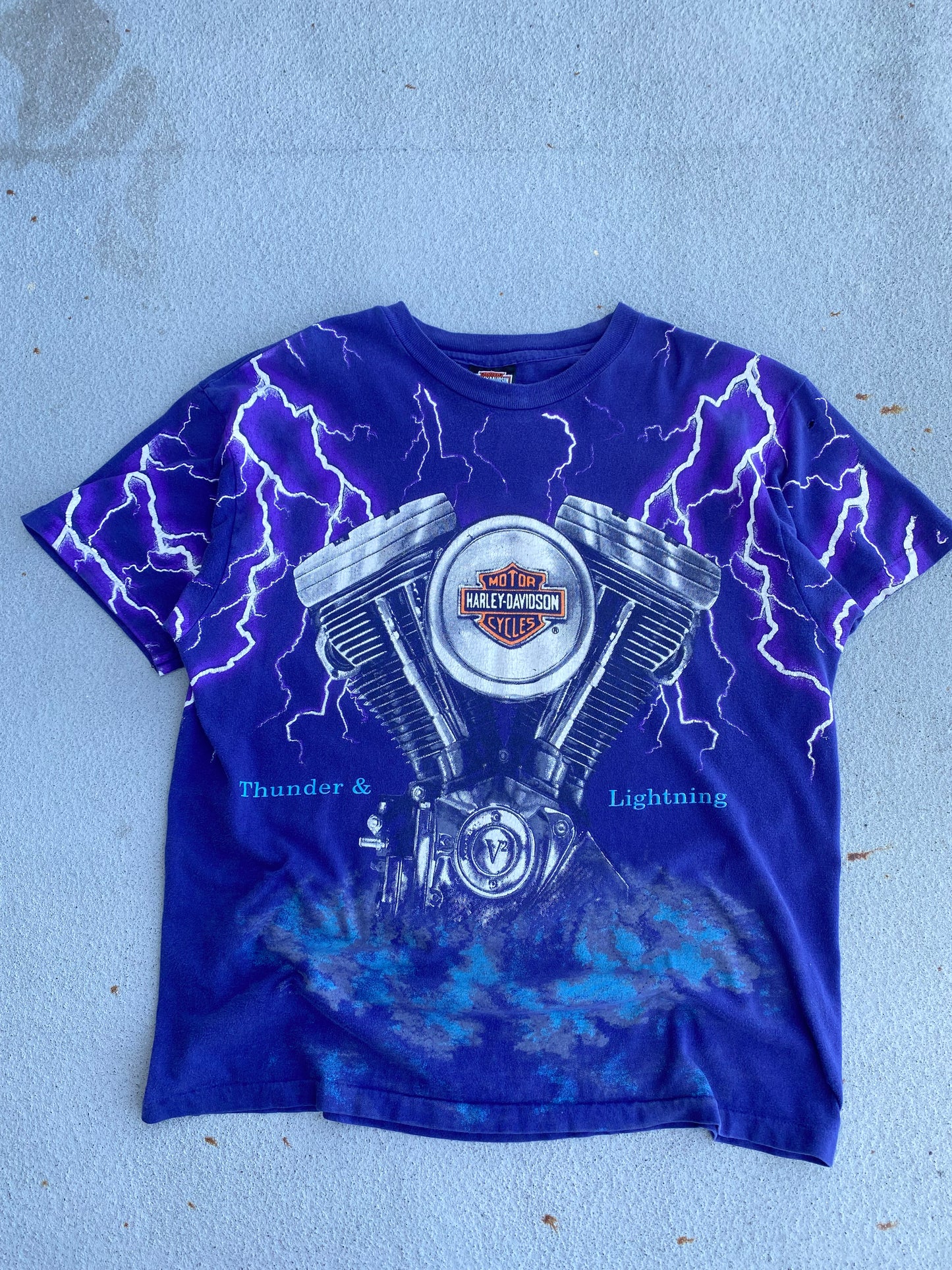 Vintage Harley Lightning AOP shirt Size large