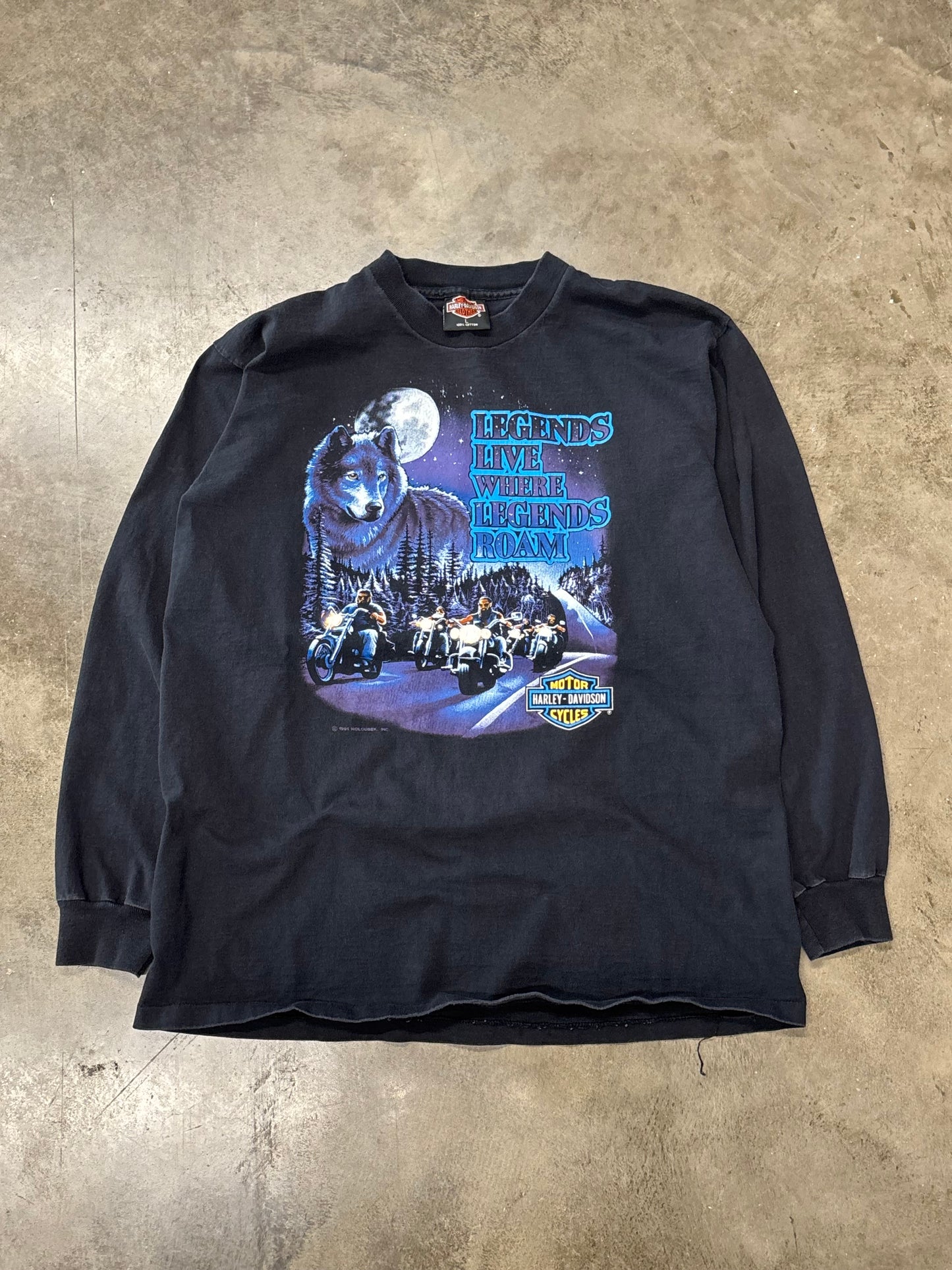 Vintage Harley Davidson wolf shirt size large