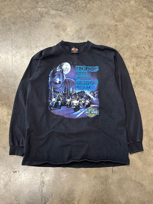 Vintage Harley Davidson wolf shirt size large