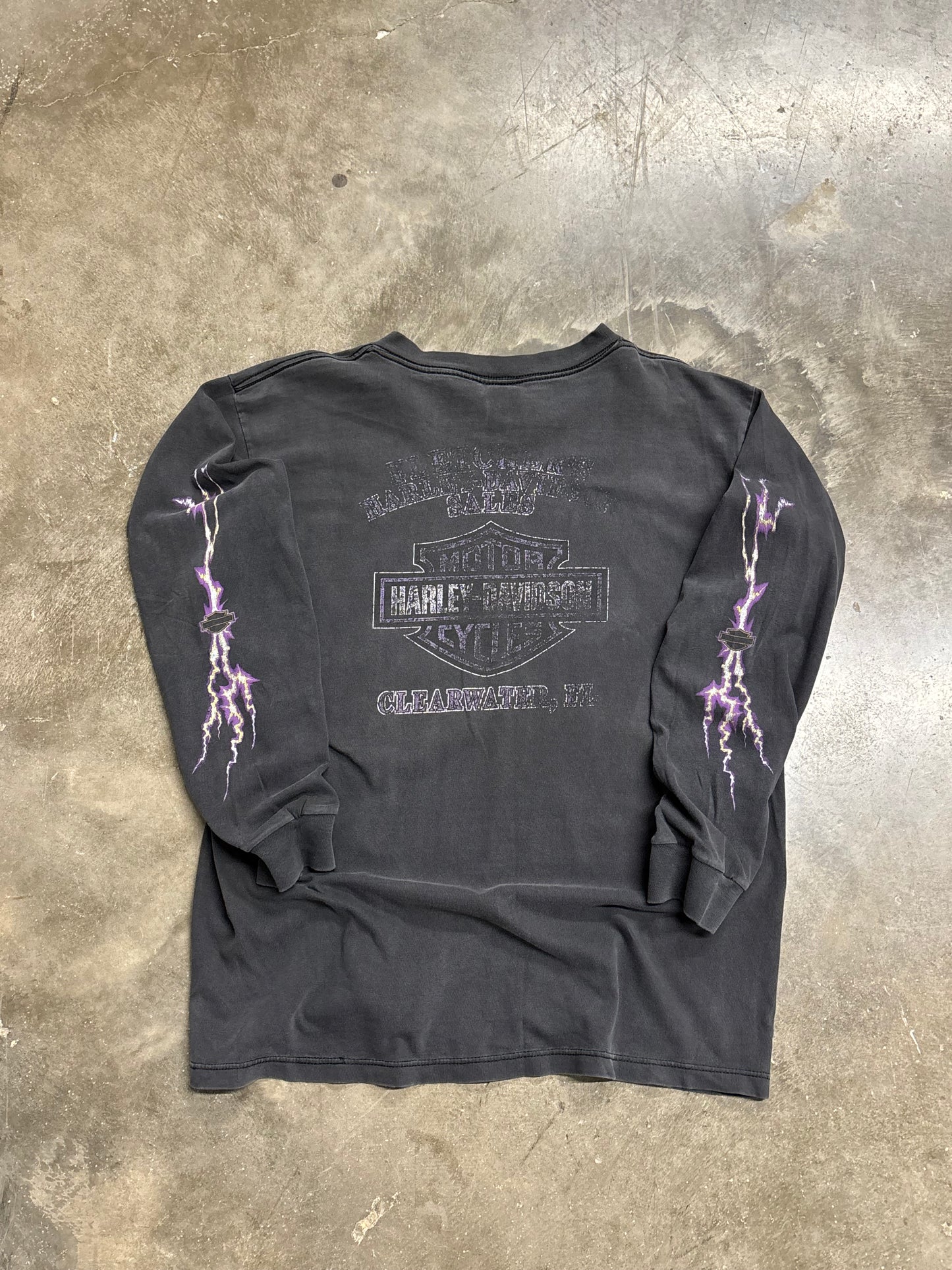 Vintage Harley Davidson Lightning purple Eagle shirt size large