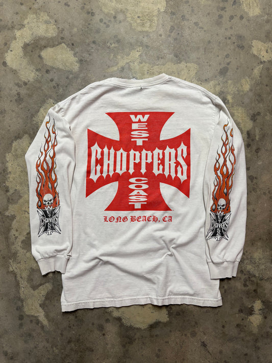 Vintage West Coast Choppers Orange Flame longsleeve shirt size large