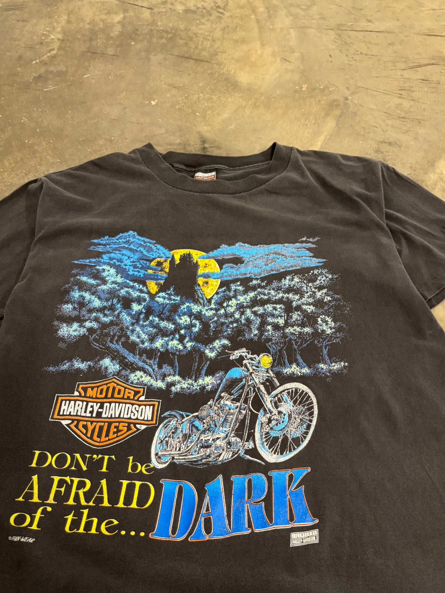 Vintage Harley Davidson Are you afraid of the dark shirt size large