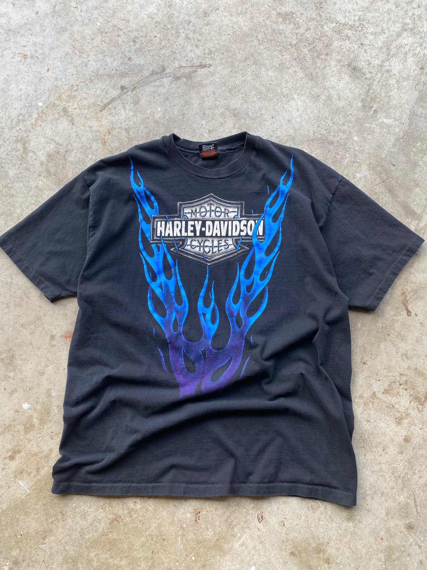 Vintage Harley Davidson Rising blue flame shirt size XXL