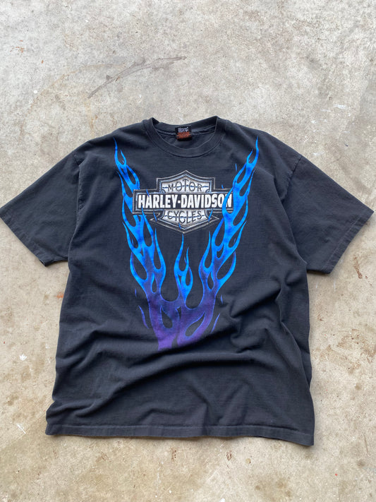 Vintage Harley Davidson Rising blue flame shirt size XXL