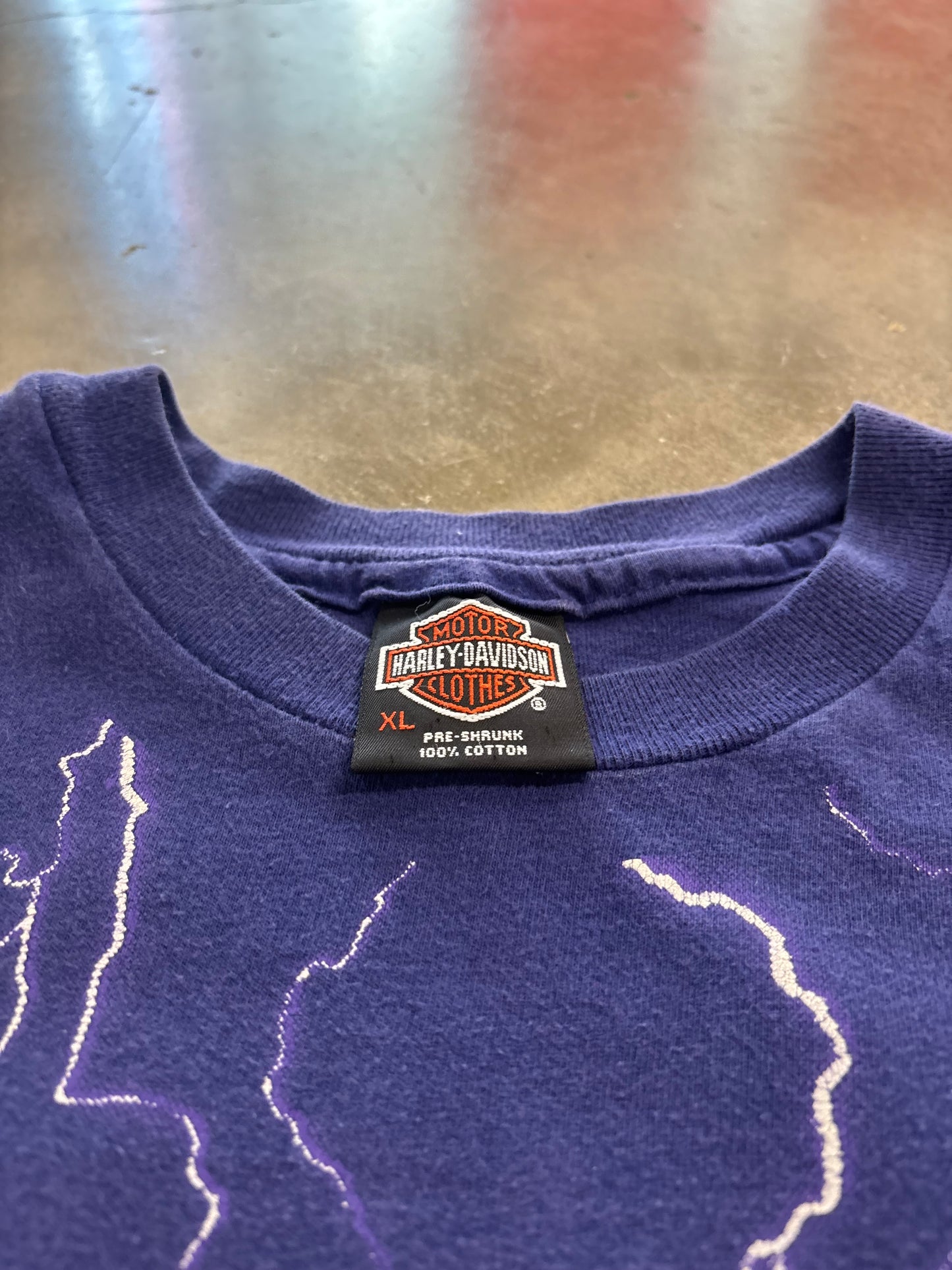 Vintage Harley Davidson purple lightning shirt size xl