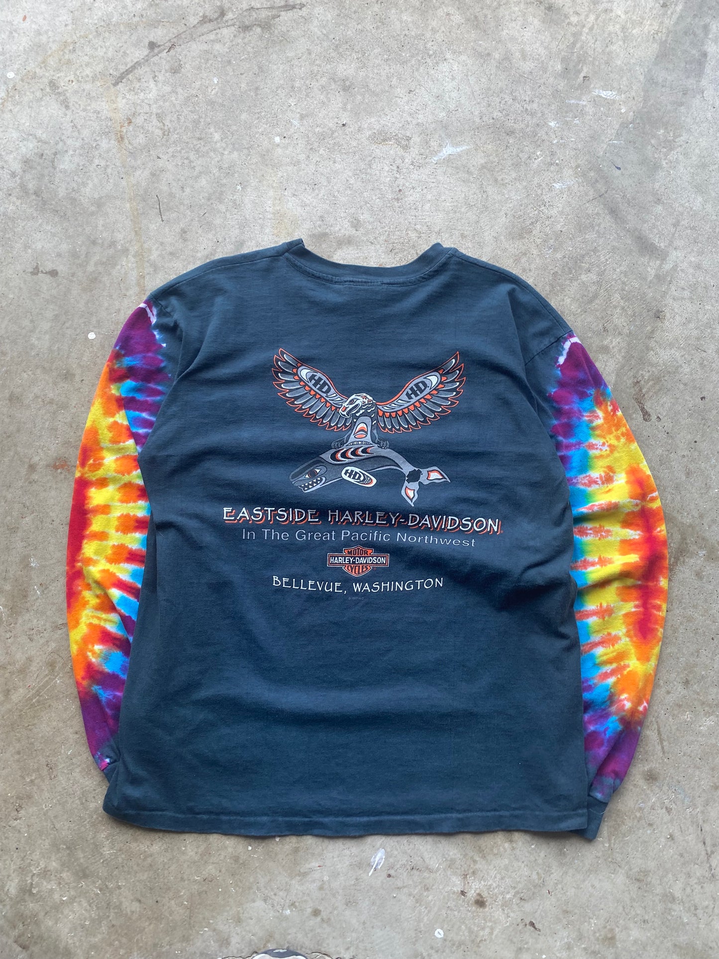 Vintage Harley Davidson rainbow long sleeve shirt size extra large