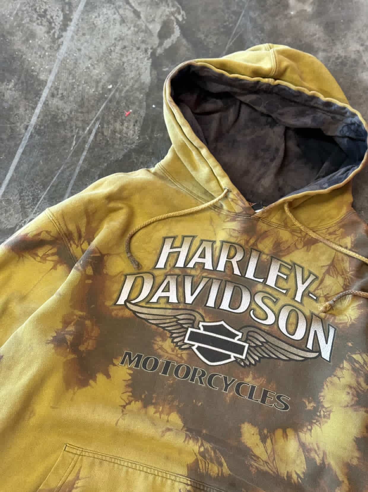 Vintage Harley Tie Dyed Hoodie size XL