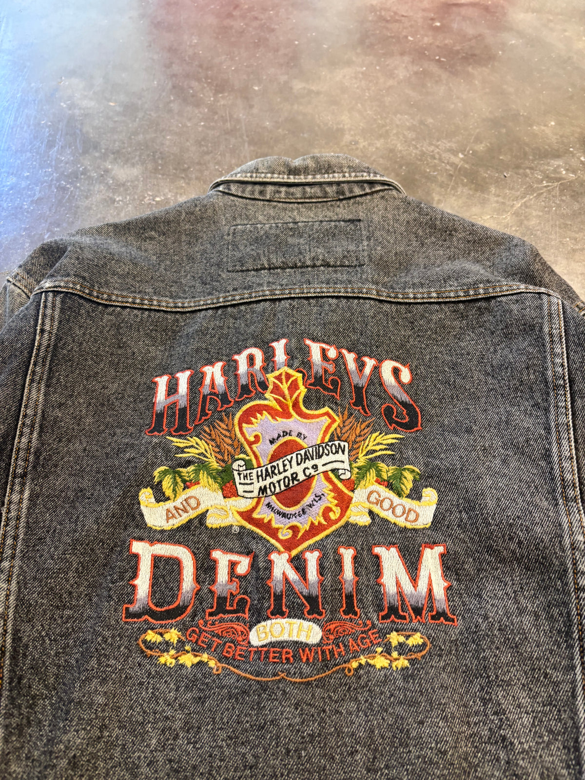Vintage Harley Davidson Denim Jacket size large