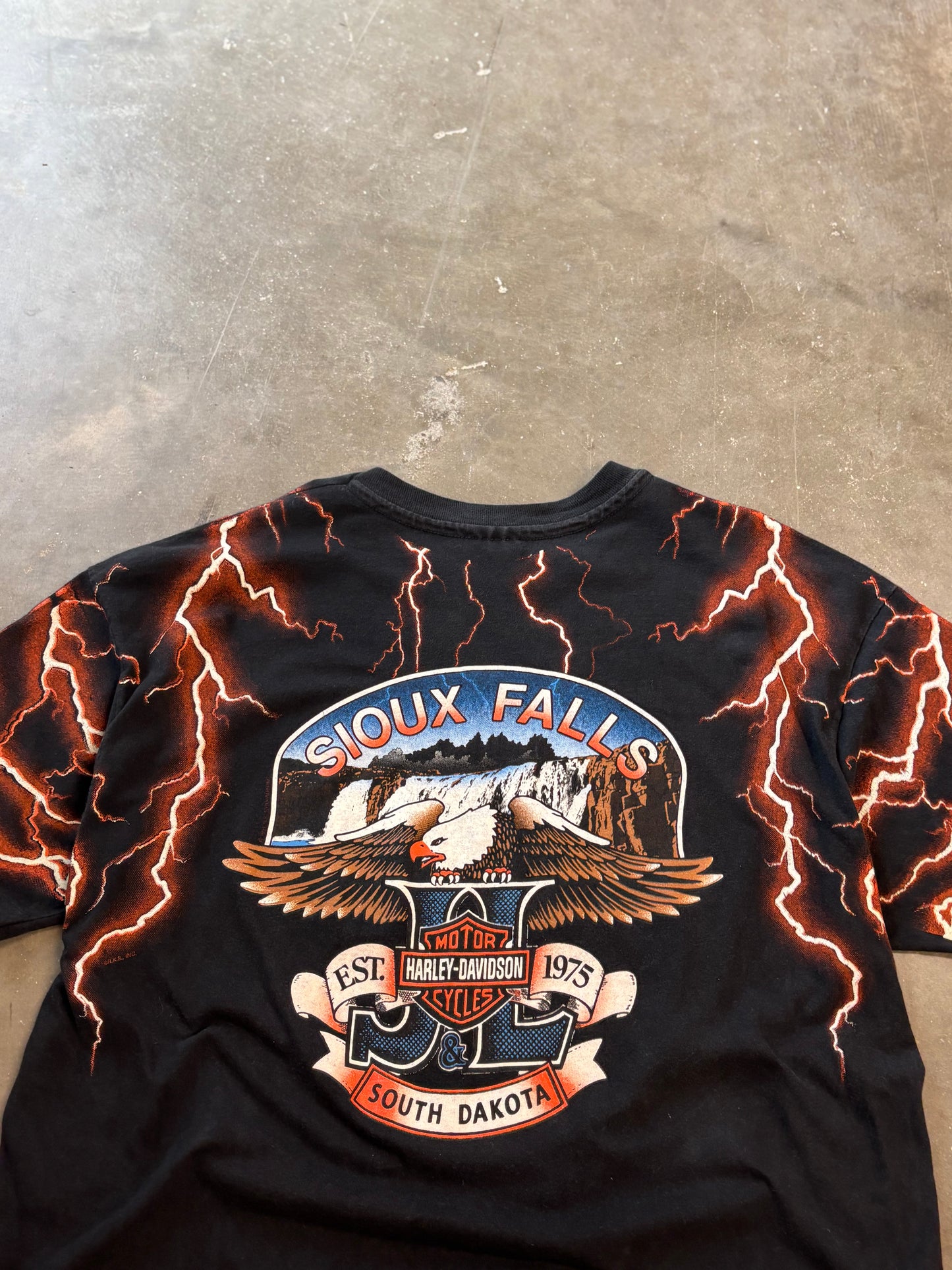 Vintage Harley Davidson Lightning print shirt size XL