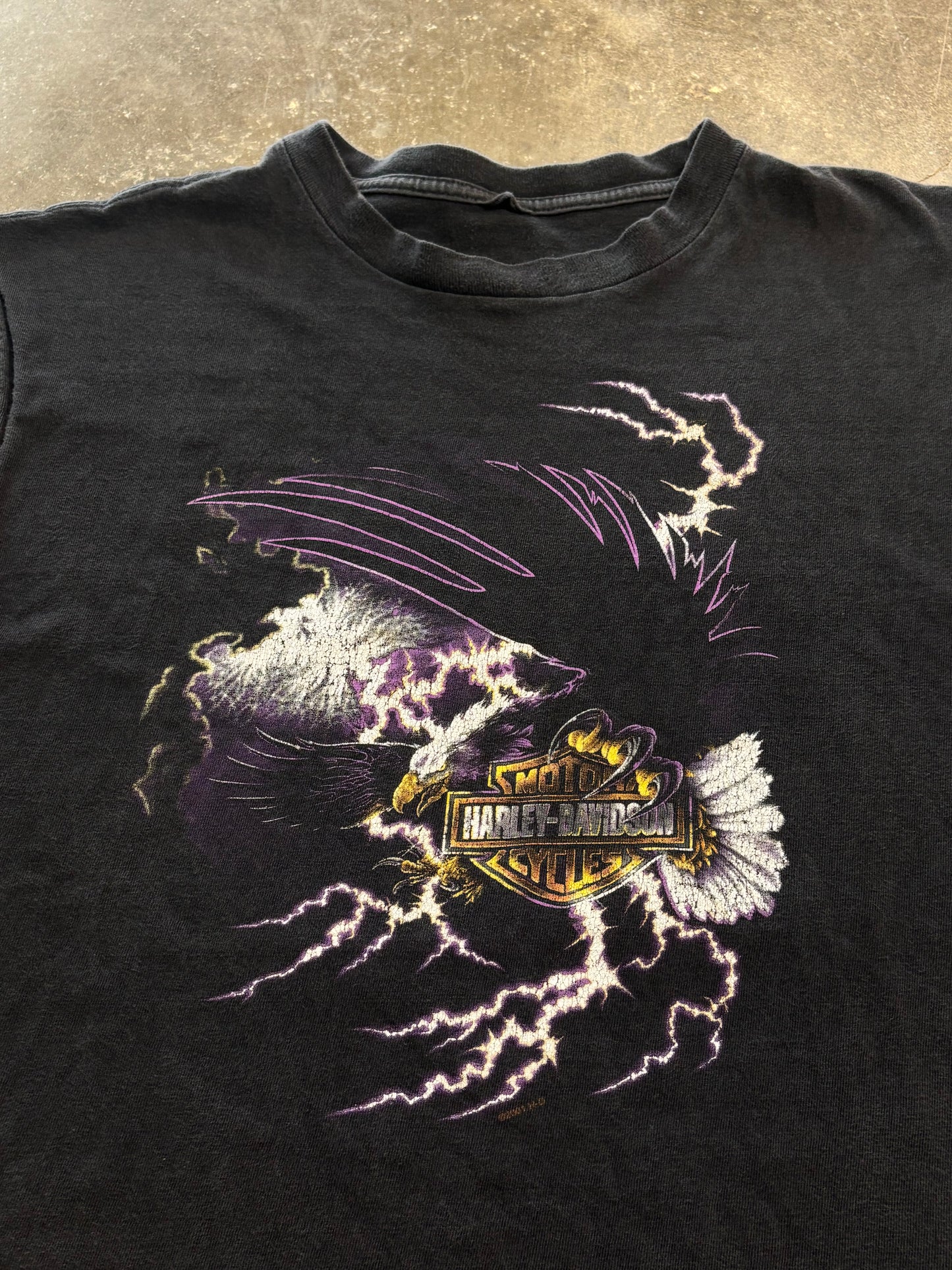 Vintage Harley Davidson chopped lightning eagle shirt size xl