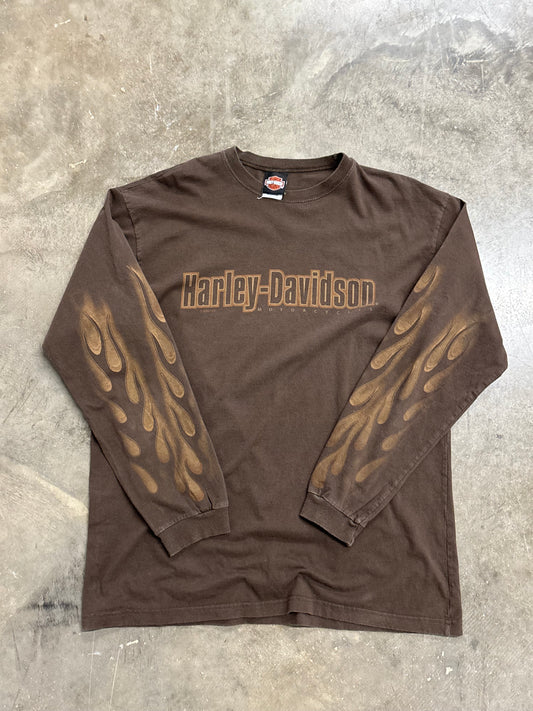 Vintage Harley Davidson mocha longsleeve size xl