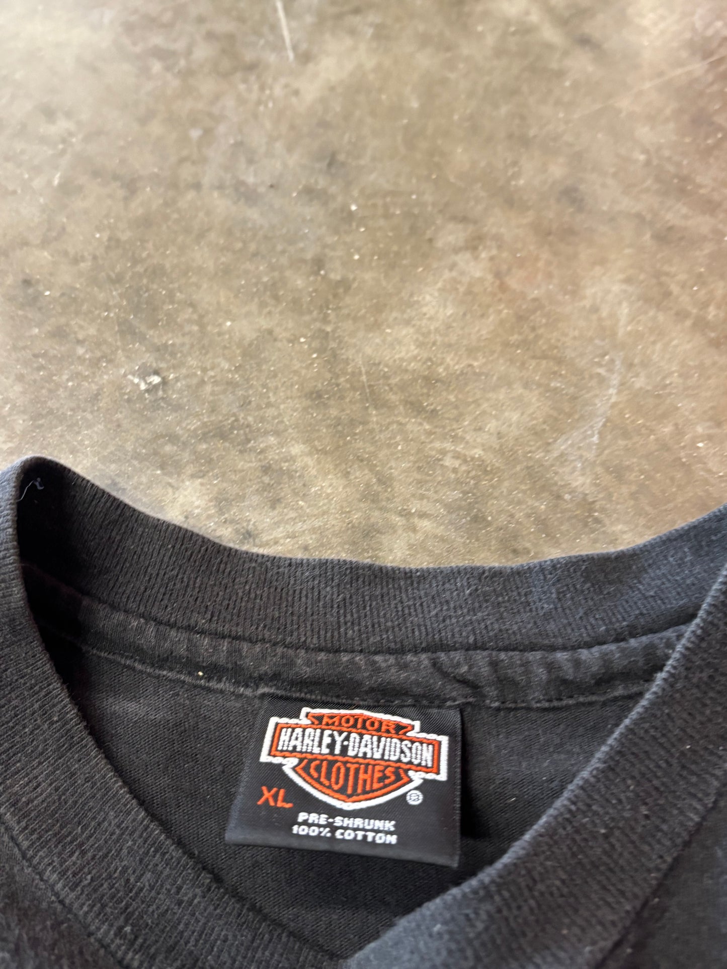 Vintage Harley Davidson V Twin blue flame long sleeve size xl