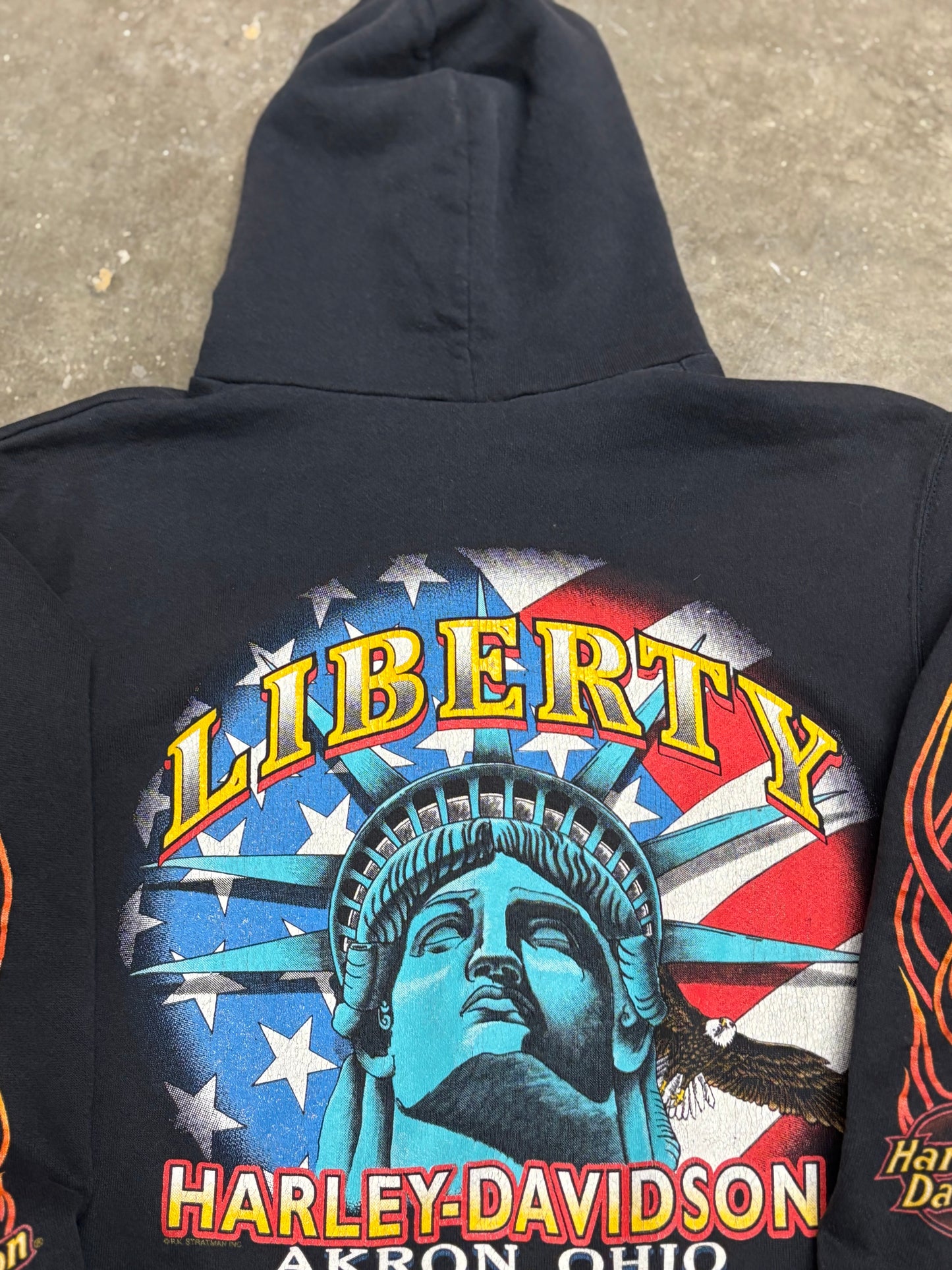 Vintage Harley Davidson Statue of Liberty zip up size medium