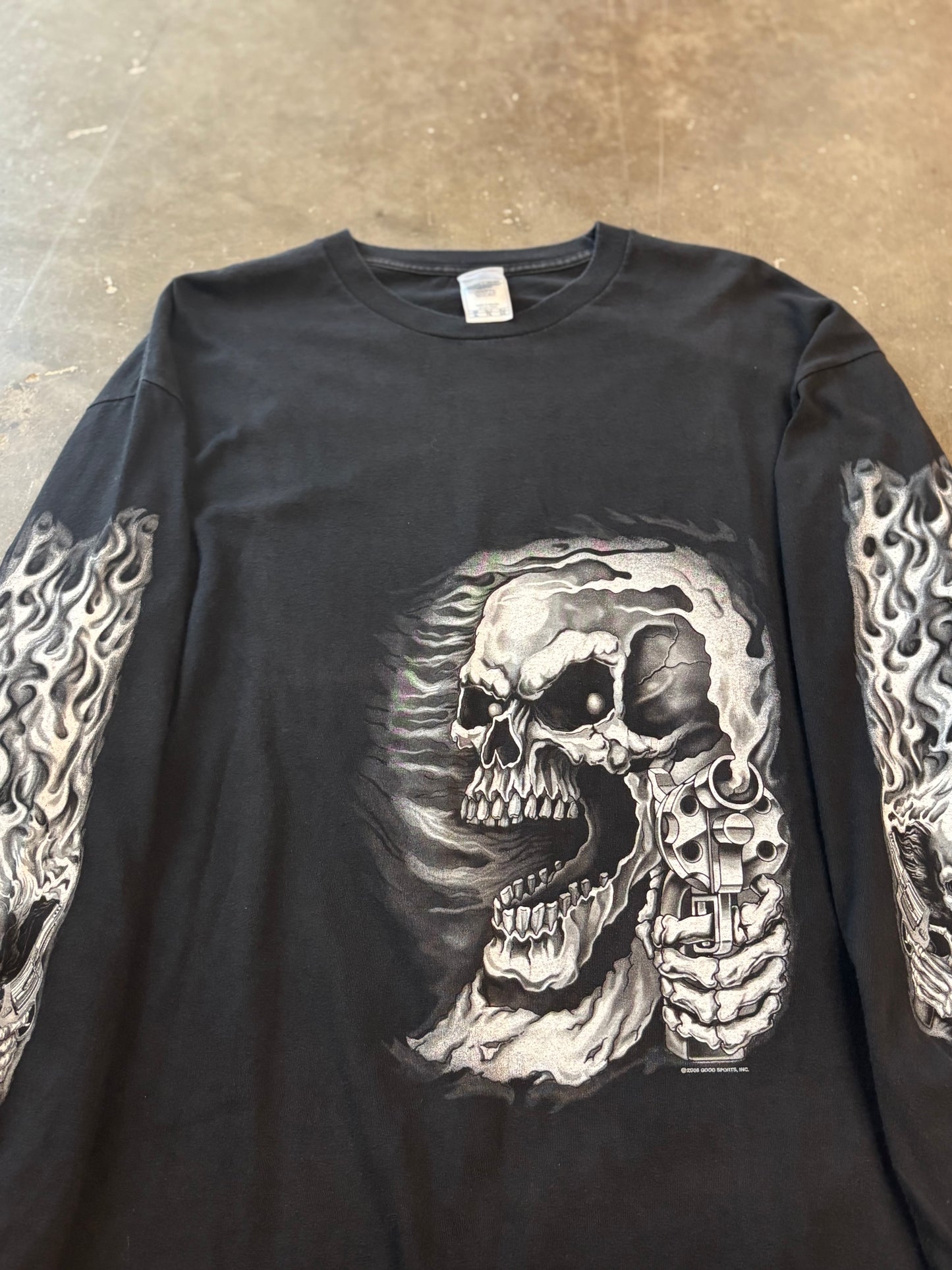 Vintage Biker Skull long sleeve size xl