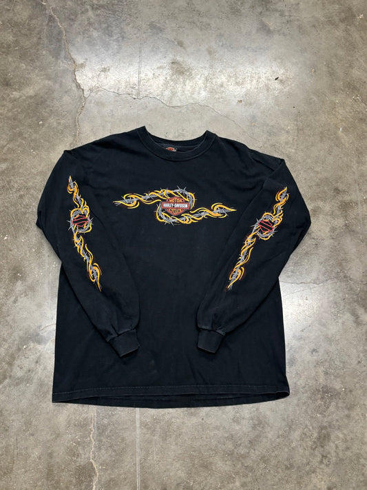 Vintage Harley Davidson barb wired long sleeve size xl