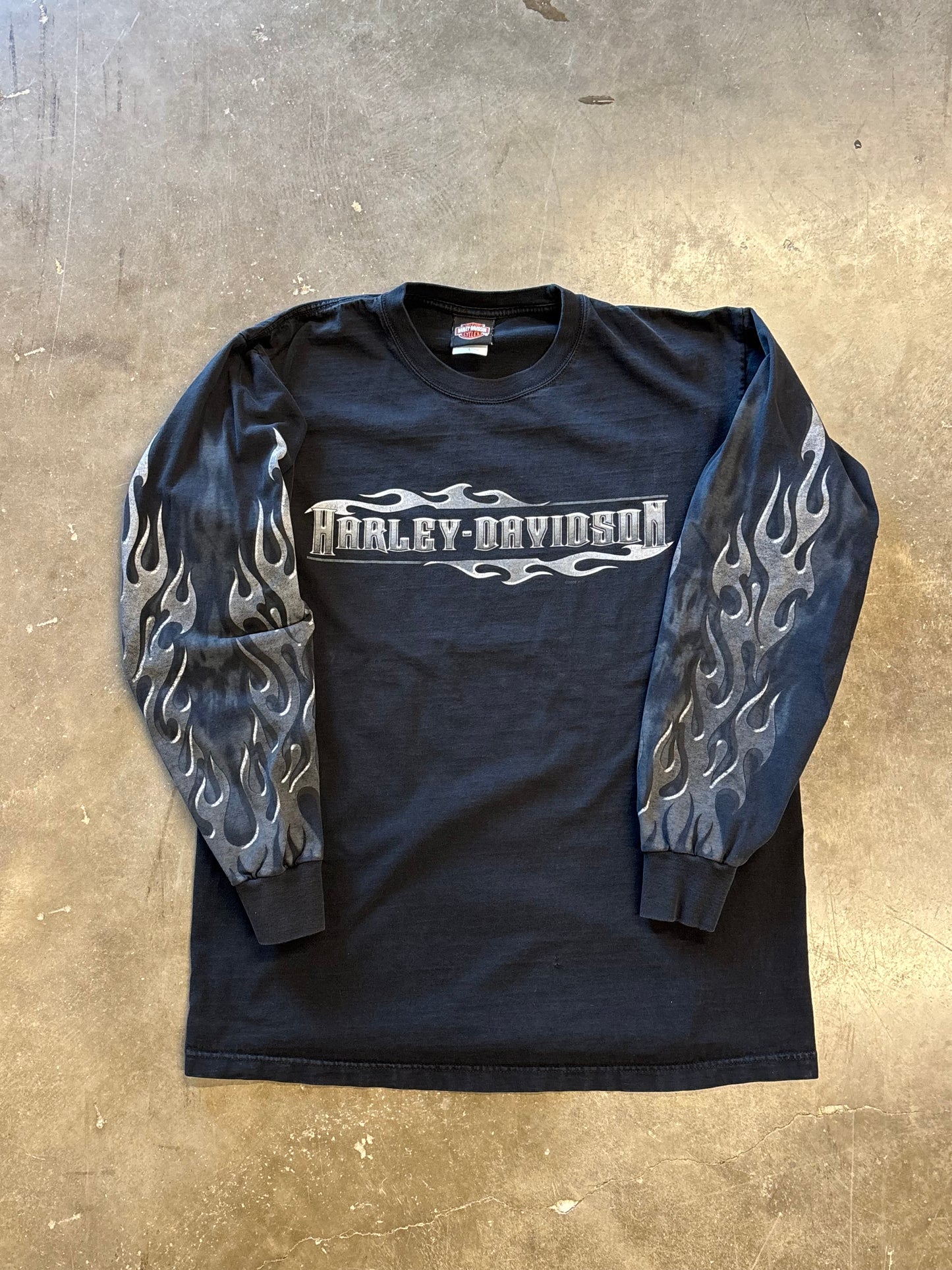 Vintage Harley Davidson Chrome flame long sleeve size large