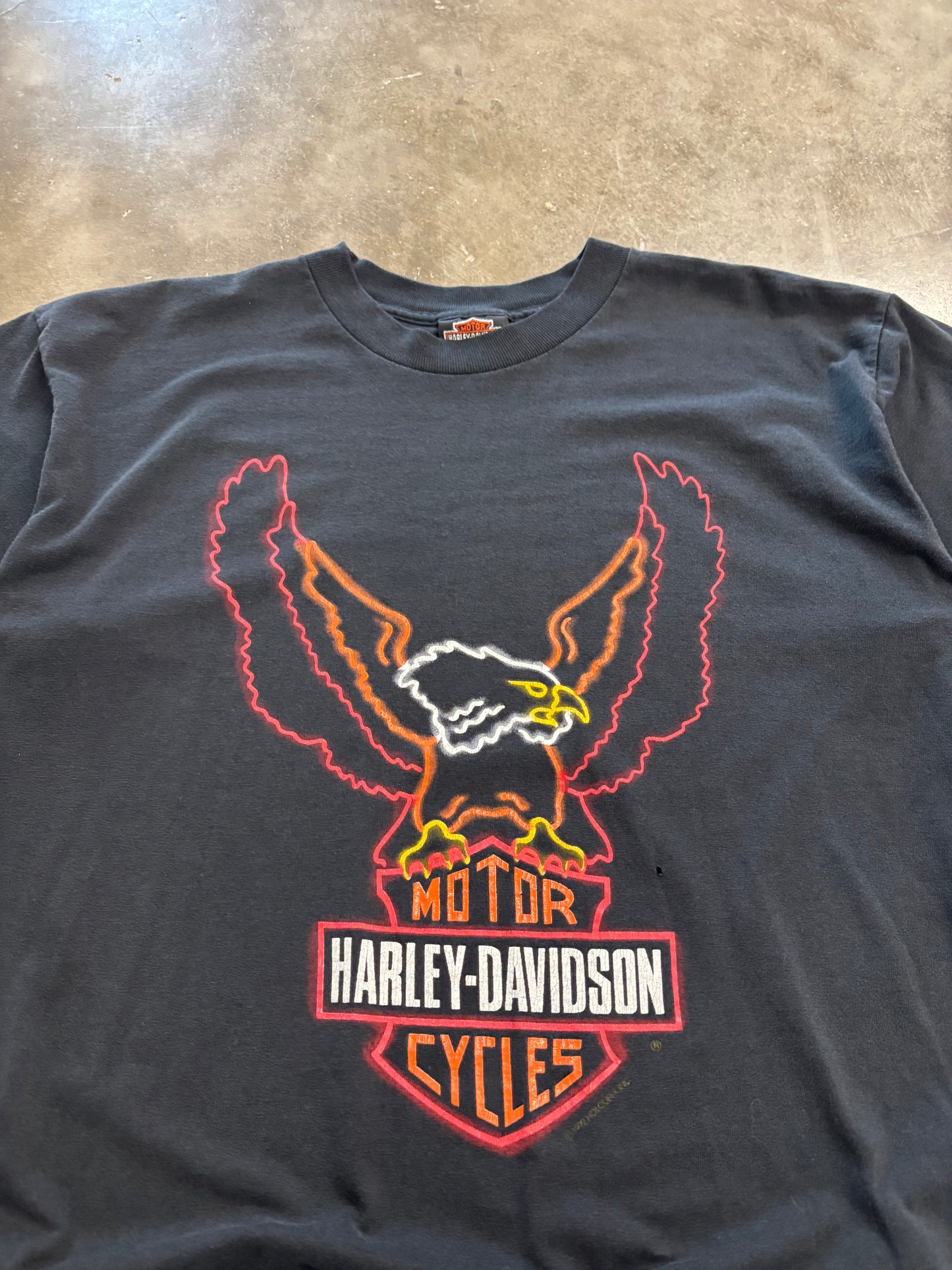 Vintage Harley Davidson Neon Eagle shirt size xl