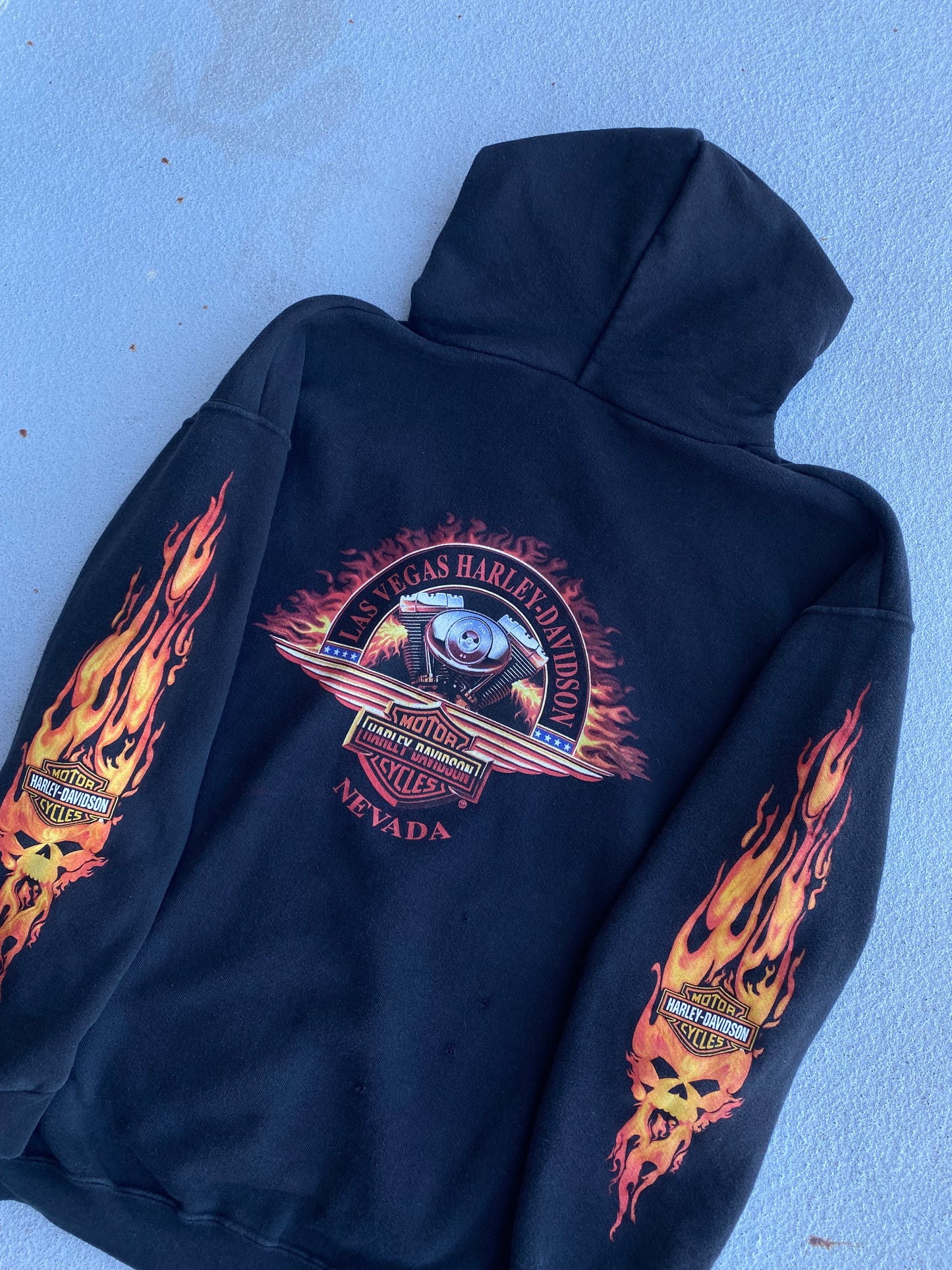 Vintage Harley flame hoodie size large