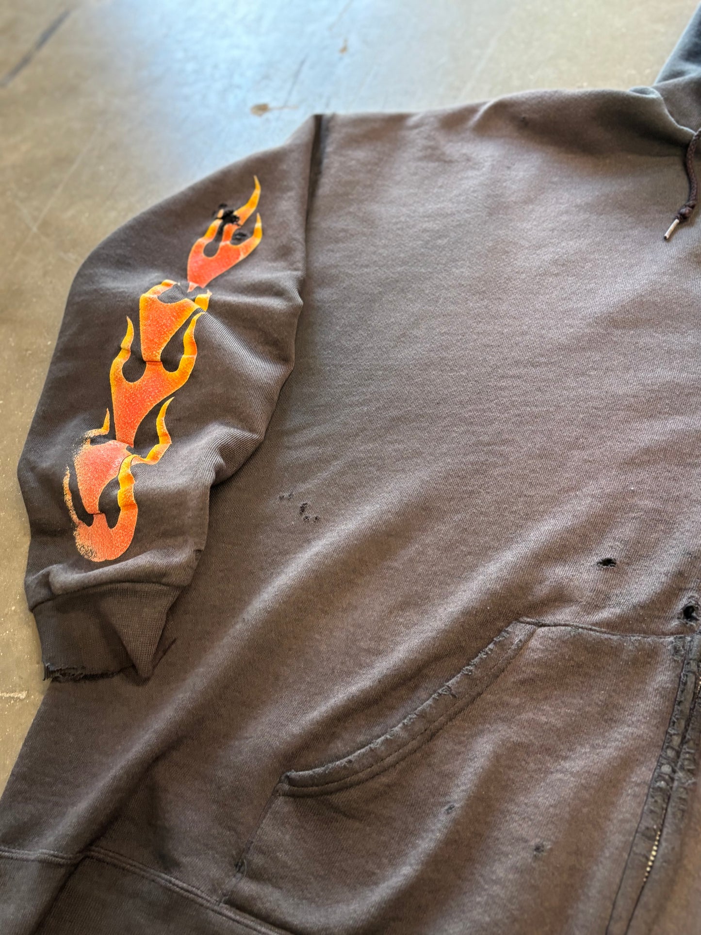 Vintage Faded and Thrashed Harley Davidson Zip Up Size xxxl