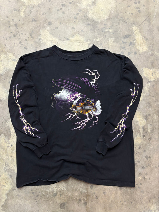 Vintage Harley Davidson purple lightning eagle shirt size extra large