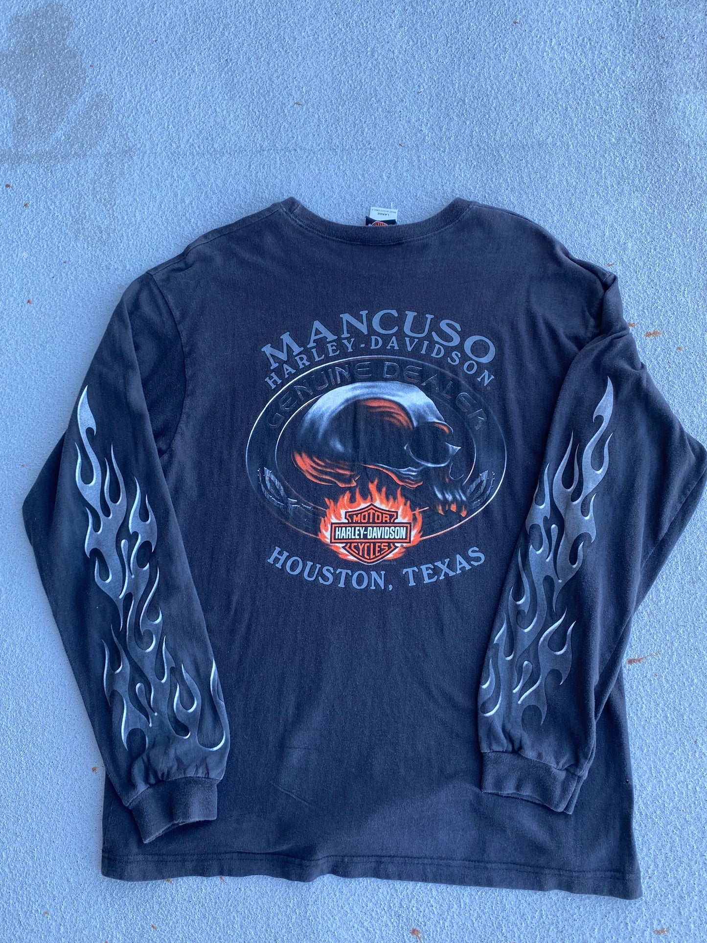 Harley Grey chrome flame long sleeve size XLarge