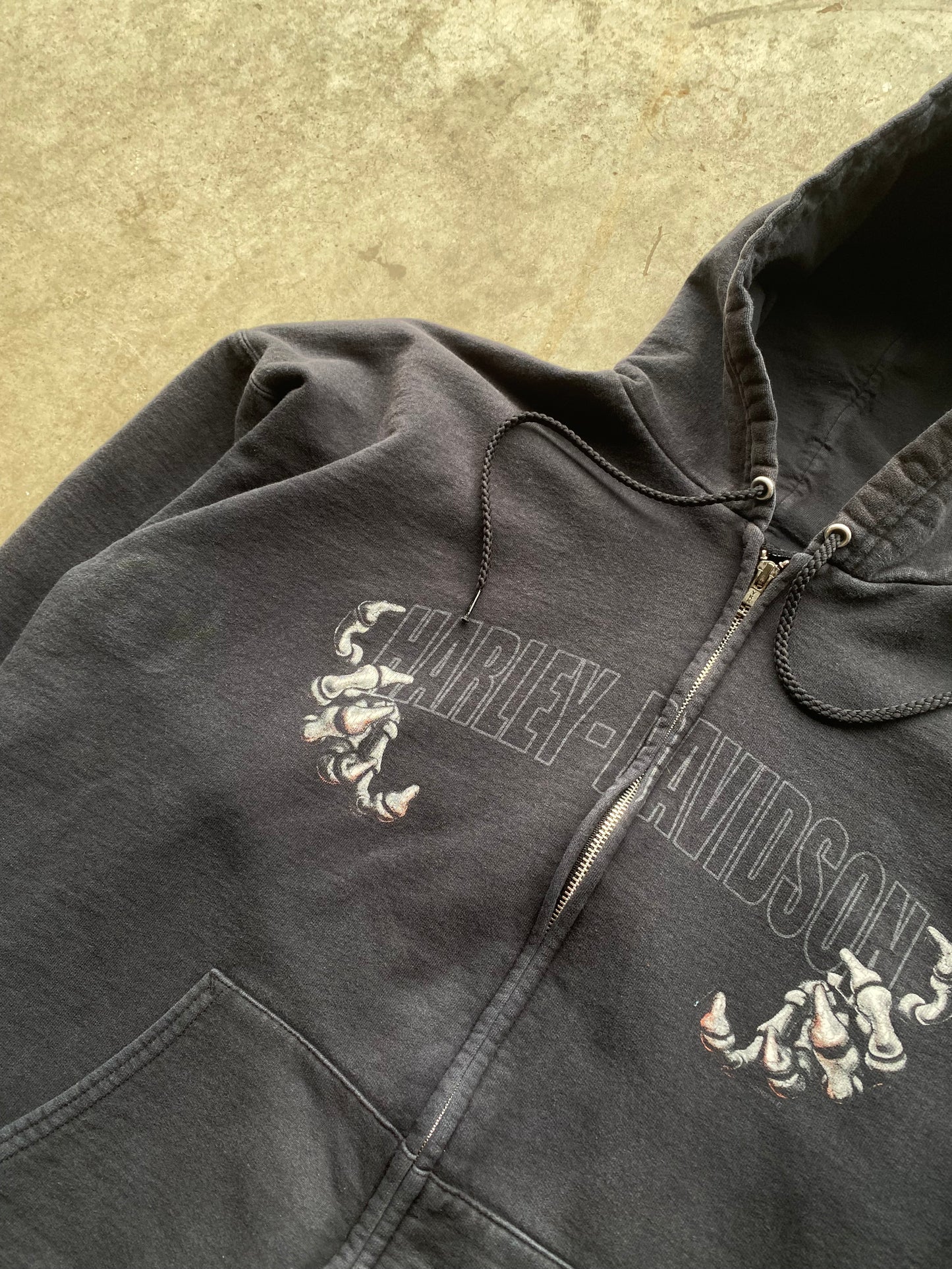 Vintage Harley Davidson Skull Hands hoodie size extra large