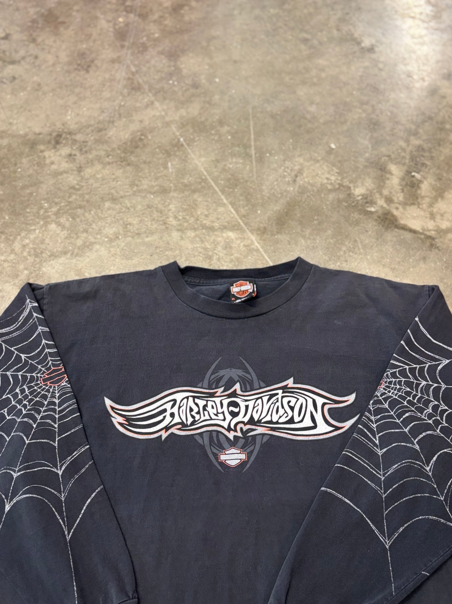Vintage Harley Davidson spiderweb long sleeve size xl