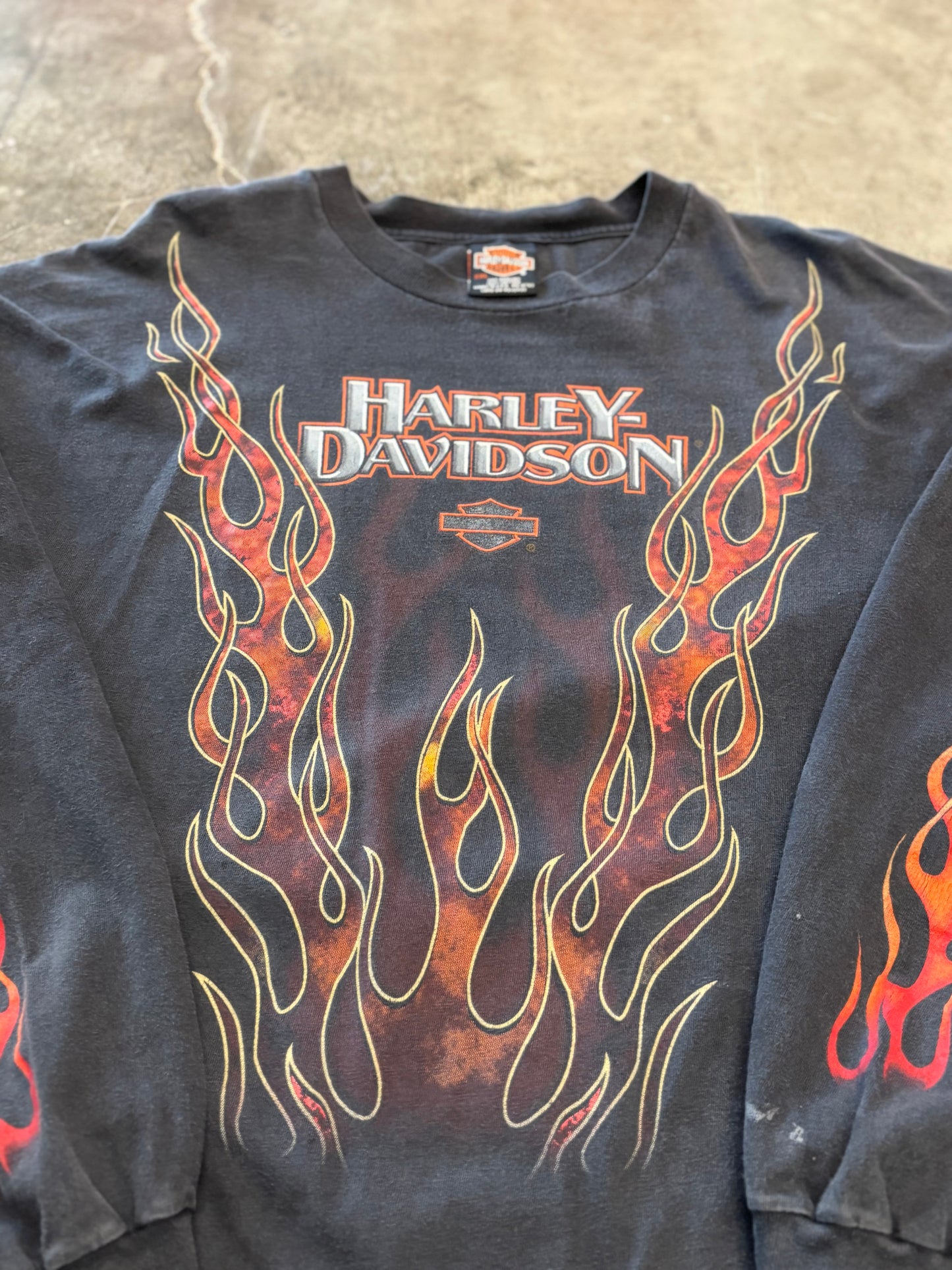 Vintage Harley Davidson rising flame shirt long sleeve size xxl