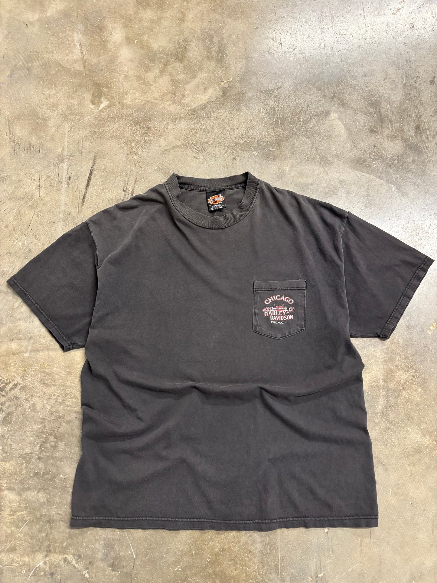 Vintage Faded Out Haley Davidson Chicago gangster shirt size xl