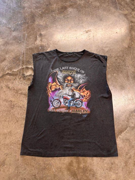 Vintage Harley Davidson 3D Emblem chopped shirt size XL