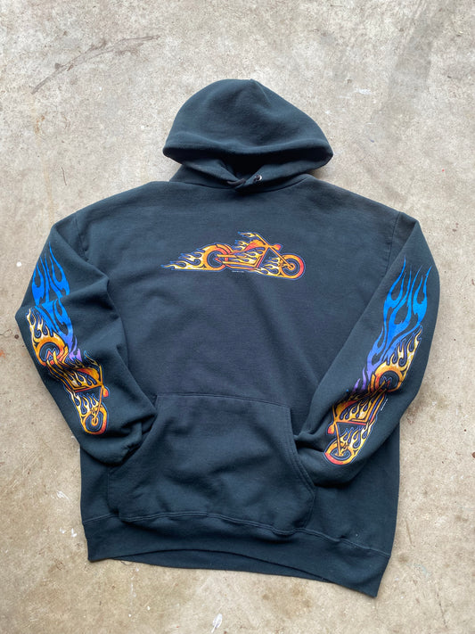 Vintage Biker Flame hoodie size large