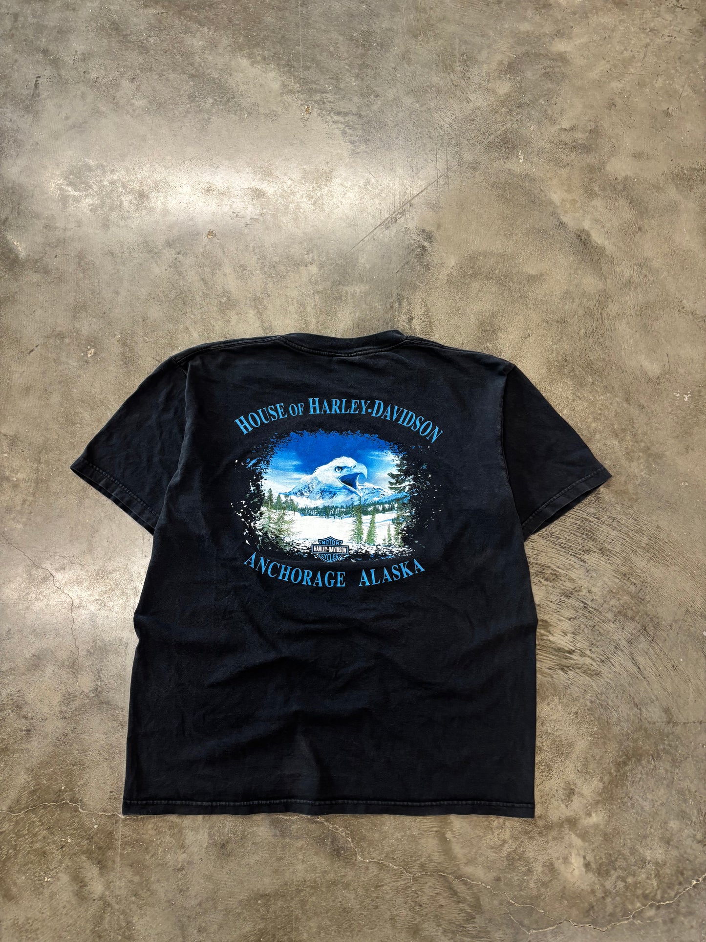 Vintage Harley Davidson Wolf and Eagle flame shirt size xl