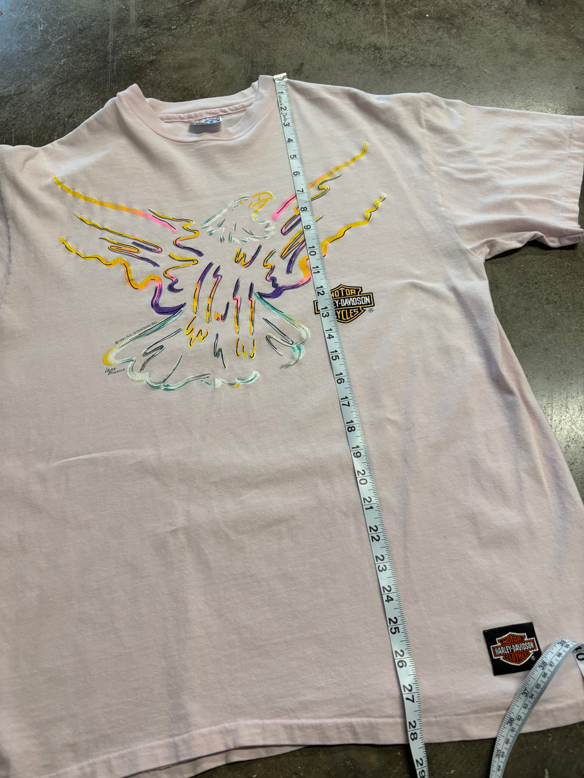 Vintage Harley Davidson Pink Blank neon eagle shirt size large