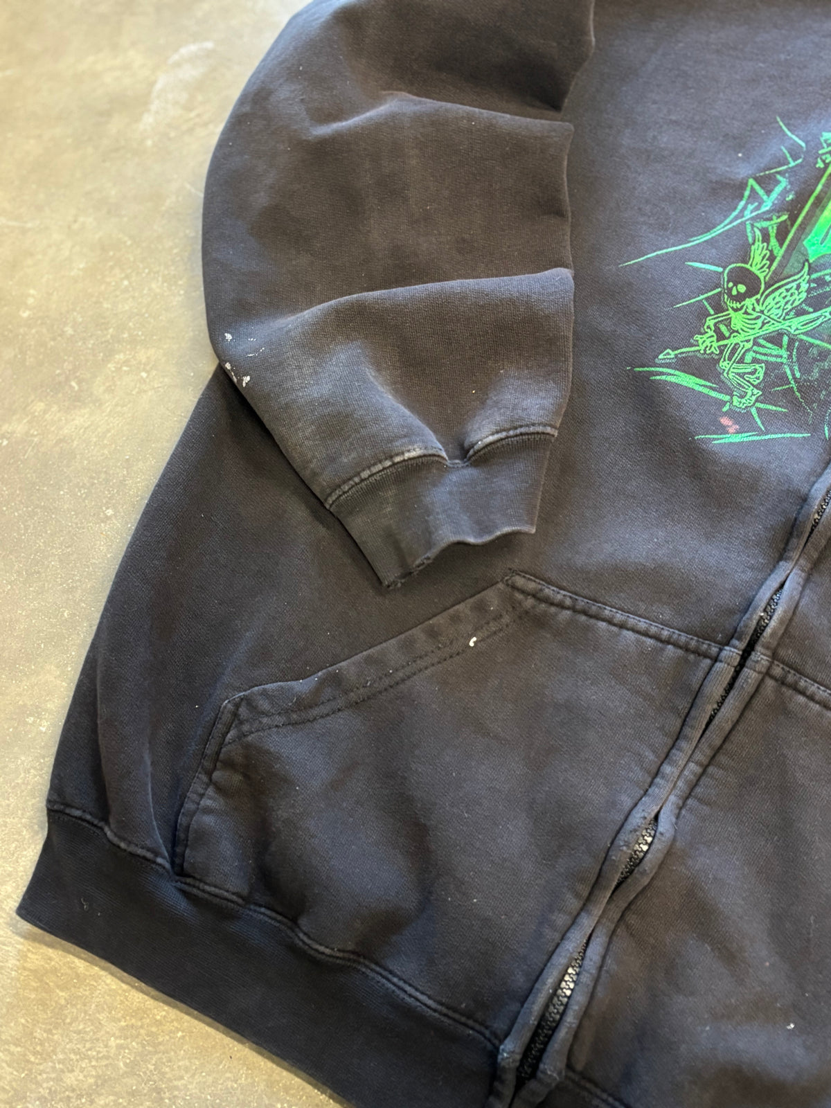 Vintage WCC green skull hoodie size xl