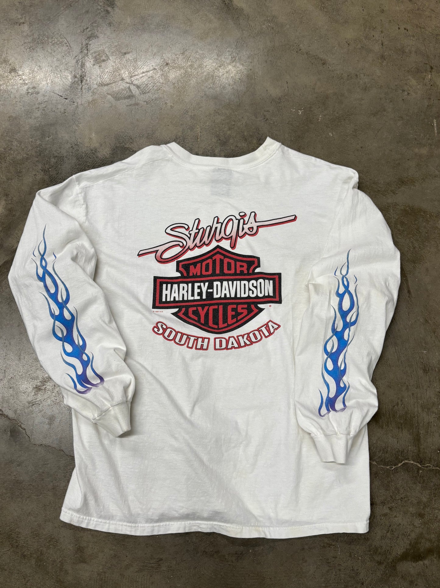 Vintage Harley Davidson Sturgis purple flame long sleeve size xl