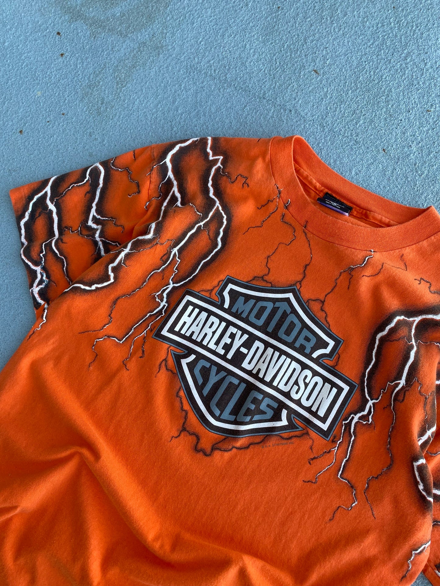 Vintage Harley Davidson Lightning AOP shirt size large