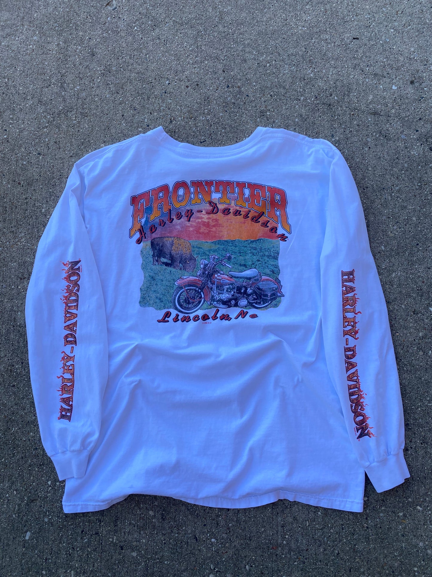 Vintage Harley Davidson Flaming Eagle long sleeve shirt size XXXL