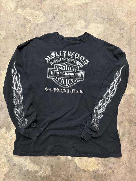 Vintage Chrome Harley Davidson flame long sleeve size 3X